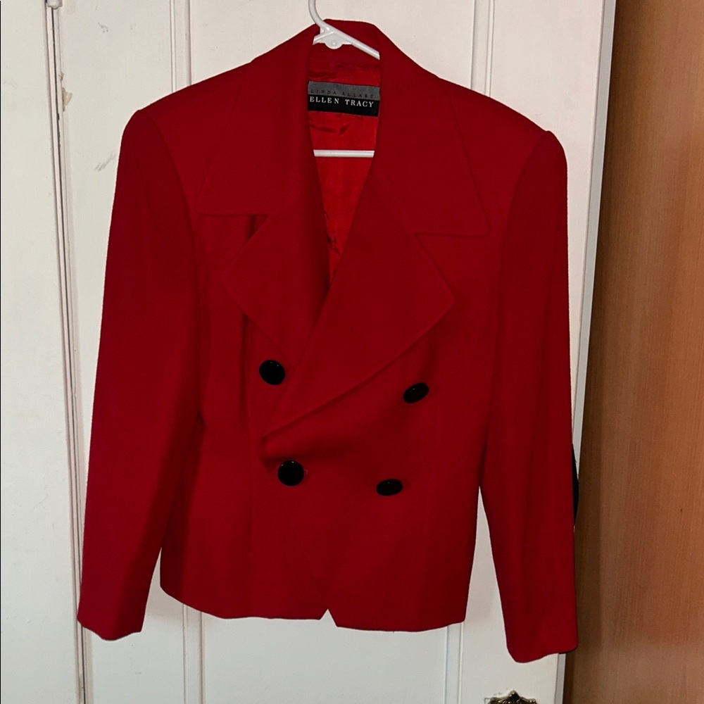 Ellen Tracy Women's Bold Red Double-Breasted Blazer